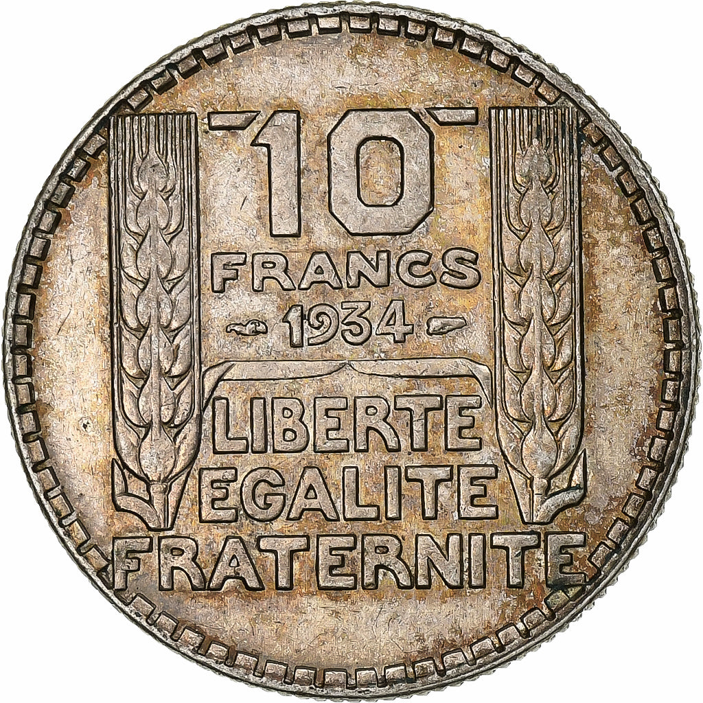 Moneta, Francia, Turin, 10 Francs, 1934, Paris, SPL-, Argento, KM:878