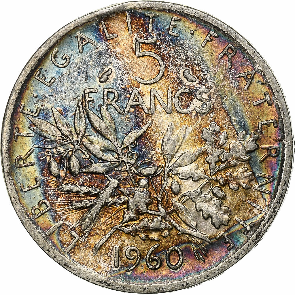France, Semeuse, 5 Francs, 1960, AU(55-58), Silver, KM:926, Gadoury:770