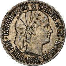HAITI, Gourde, 1882, KM #46, EF(40-45), Silver, 25.01