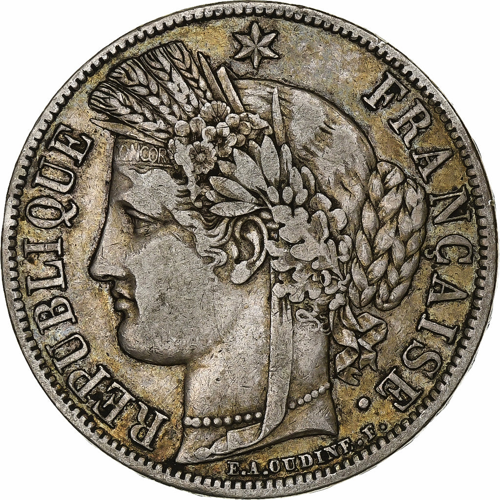 Francia, Cérès, 5 Francs, 1850, Paris, BB, Argento, KM:761.1, Gadoury:719