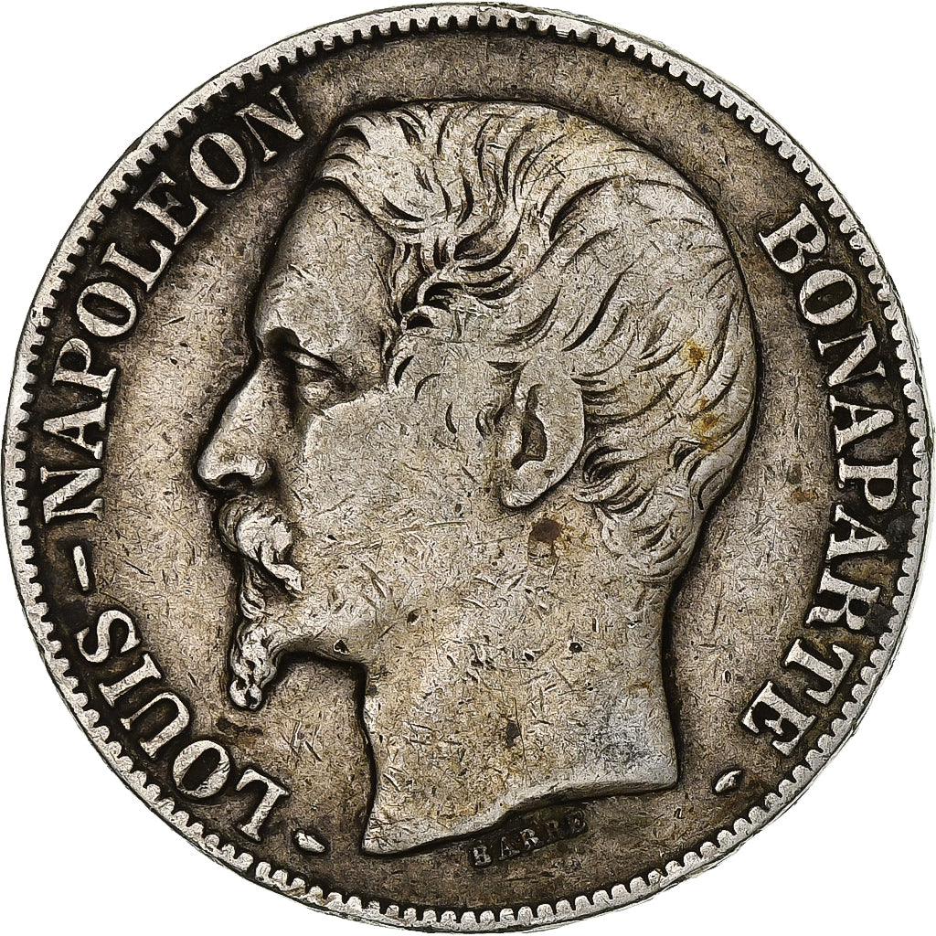 Francia, 5 Francs, Louis Napoléon Bonaparte, 1852, Paris, Argento, MB+