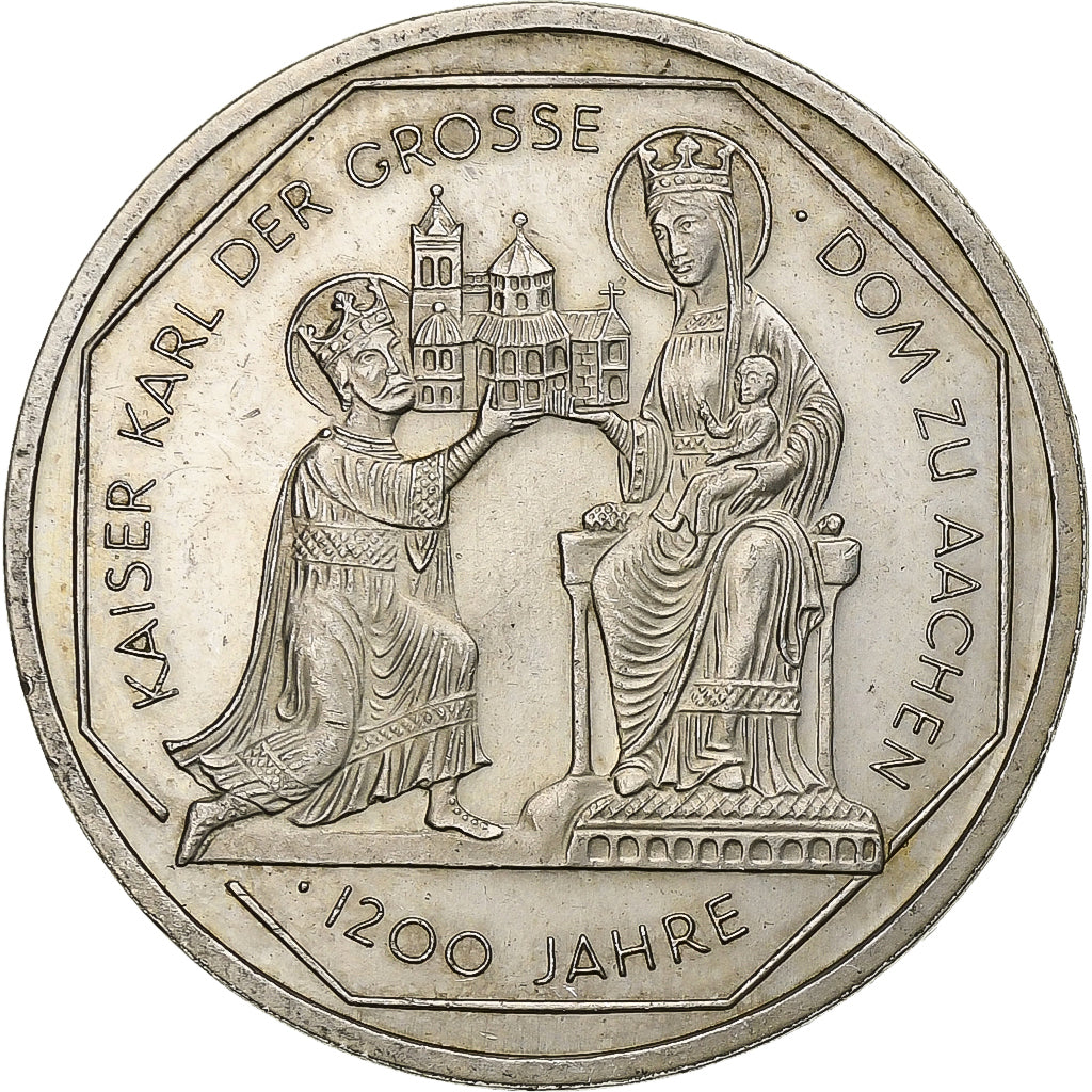 GERMANY - FEDERAL REPUBLIC, 10 Mark, 2000, Karlsruhe, Silver, AU(50-53), KM:200