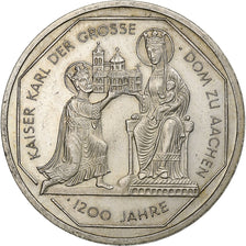 GERMANY - FEDERAL REPUBLIC, 10 Mark, 2000, Karlsruhe, Silver, AU(50-53), KM:200