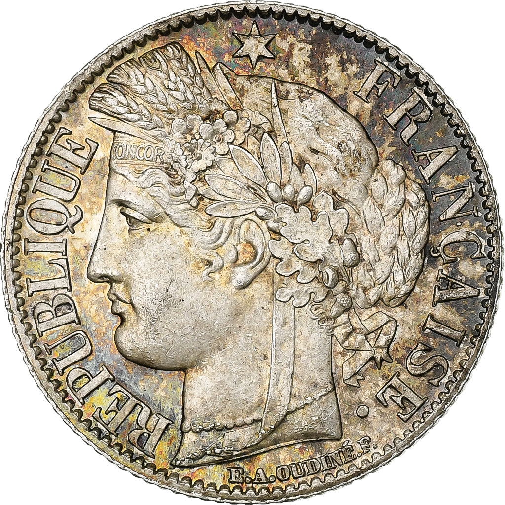 Moneda, Francia, Cérès, Franc, 1872, Paris, EBC, Plata, KM:822.1, Gadoury:465a