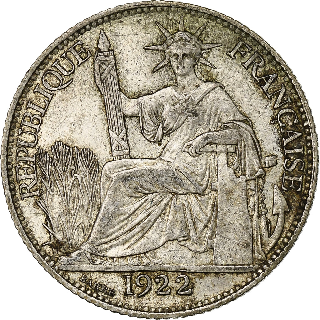 Moneta, Indochiny francuskie, 20 Cents, 1922, Paris, AU(50-53), Srebro
