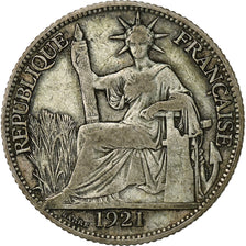 FRENCH INDO-CHINA, 20 Cents, 1921, Paris, Silver, EF(40-45), Lecompte:221