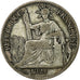 FRANCUSKIE INDOCHINY, 20 Cents, 1921, Paris, Srebro, EF(40-45), Lecompte:221