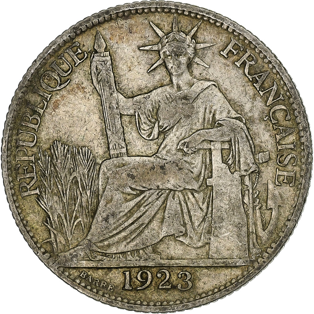 Francuskie Indochiny, 20 Cents, 1923, Paris, Srebro, EF(40-45), KM:17.1