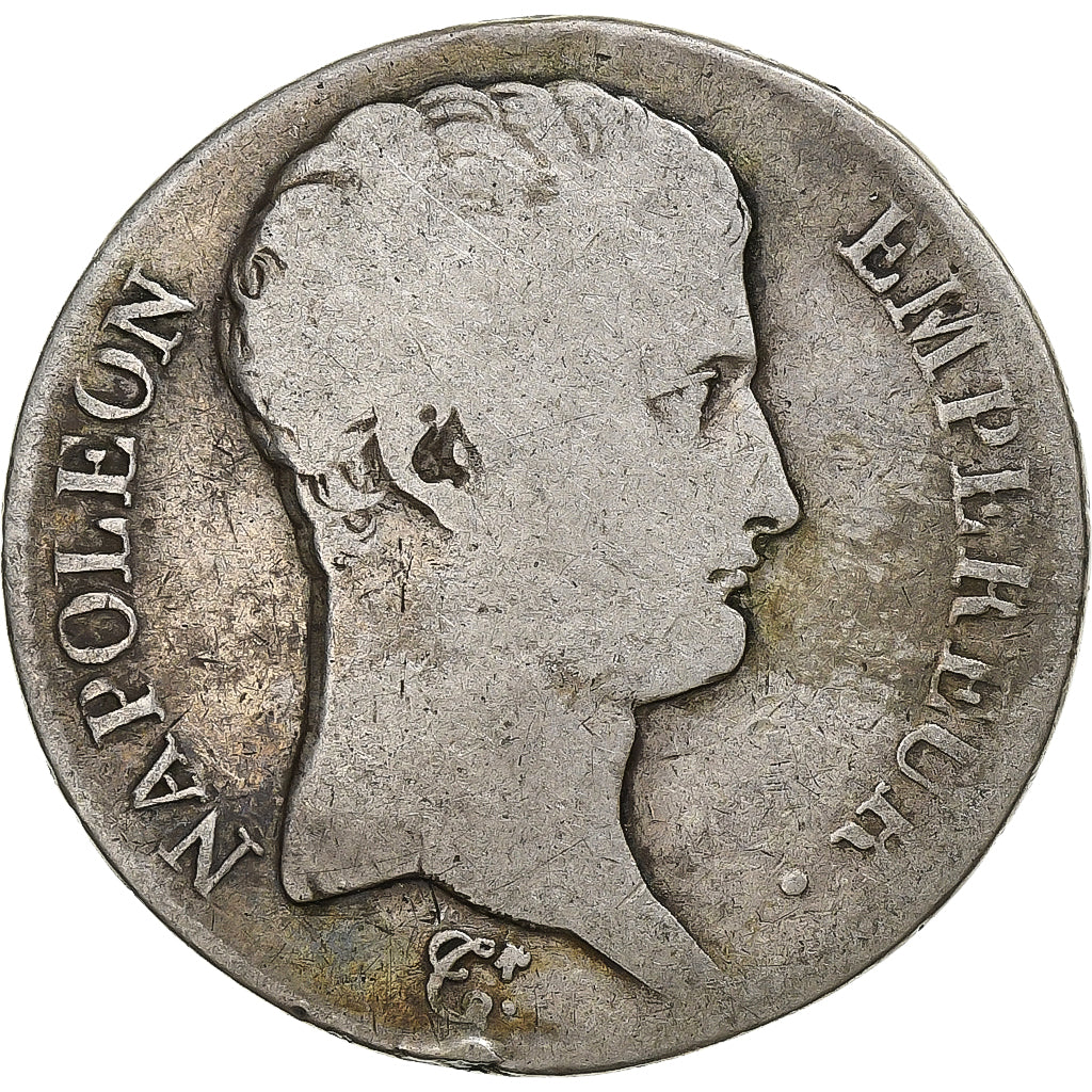 Moeda, França, Napoléon I, 5 Francs, AN 13, Paris, VF(20-25), Prata, KM:662.1