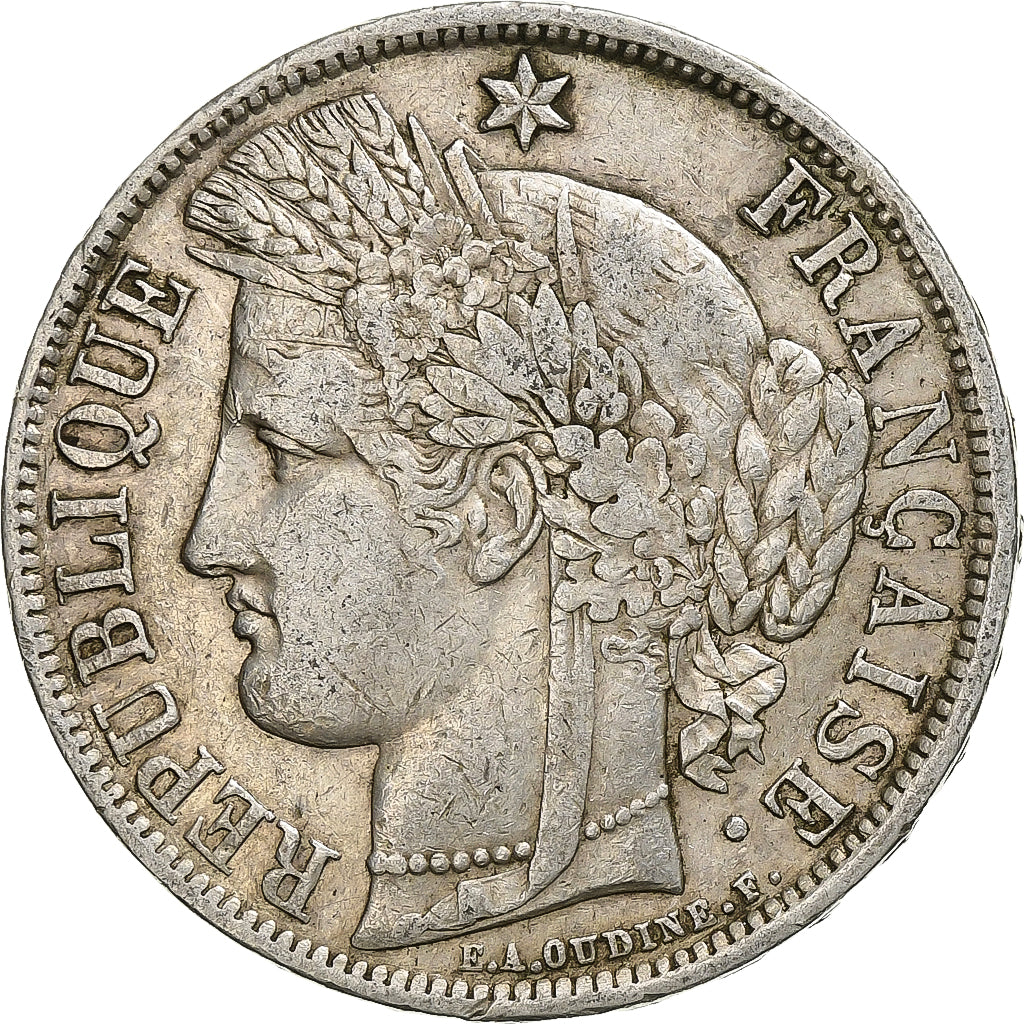 France, Cérès, 5 Francs, 1870, Bordeaux, VF(20-25), Silver, KM:818.2
