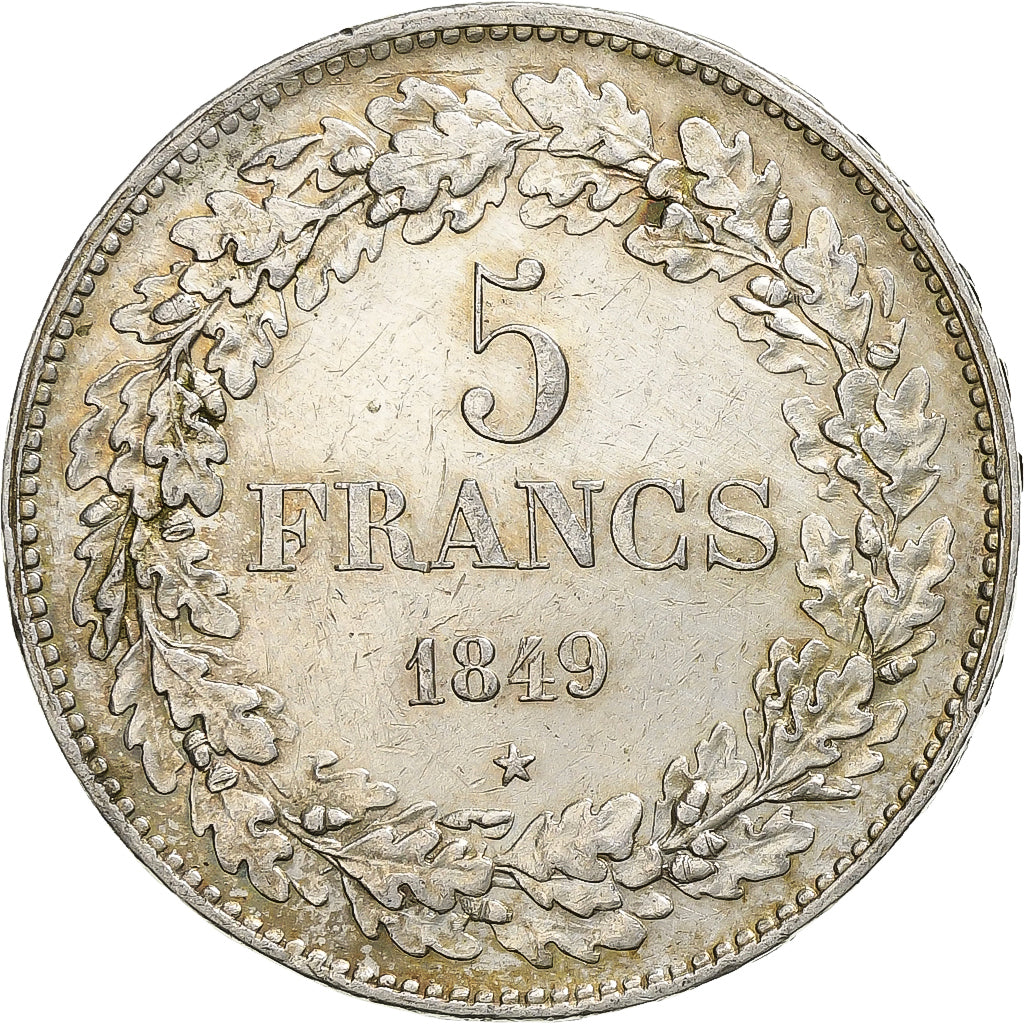 Belgium, Leopold I, 5 Francs, 5 Frank, 1849, Brussels, Silver, AU(50-53), KM:3.2