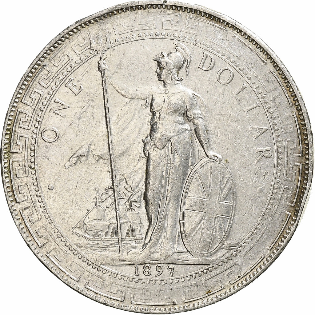 Coin, Great Britain, Trade Dollar, 1897, Bombay, EF(40-45), Silver