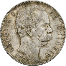 Italy, Umberto I, 5 Lire, 1879, Rome, Silver, EF(40-45), KM:20