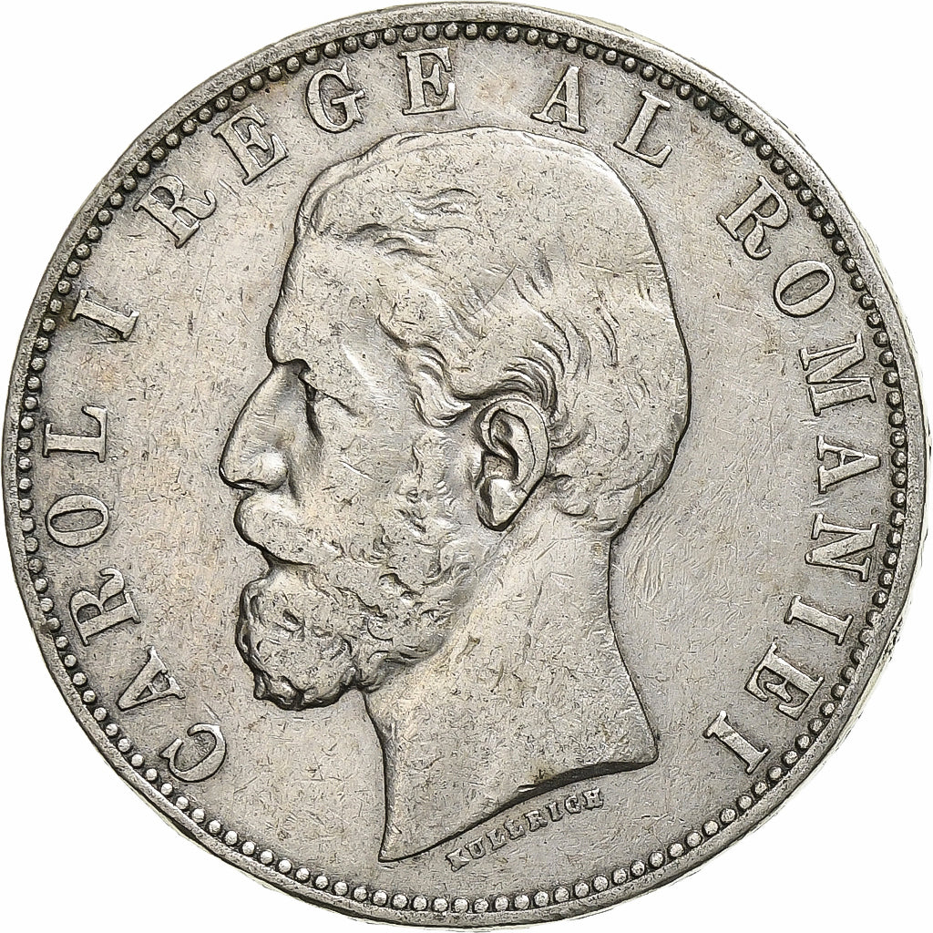 Coin, Romania, Carol I, 5 Lei, 1883, Bucharest, VF(30-35), Silver, KM:17.1