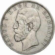 Coin, Romania, Carol I, 5 Lei, 1883, Bucharest, VF(30-35), Silver, KM:17.1