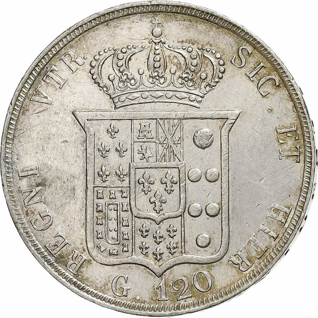 ITALIAN STATES, NAPLES, Ferdinando II, 120 Grana, 1855, Naples, Silver