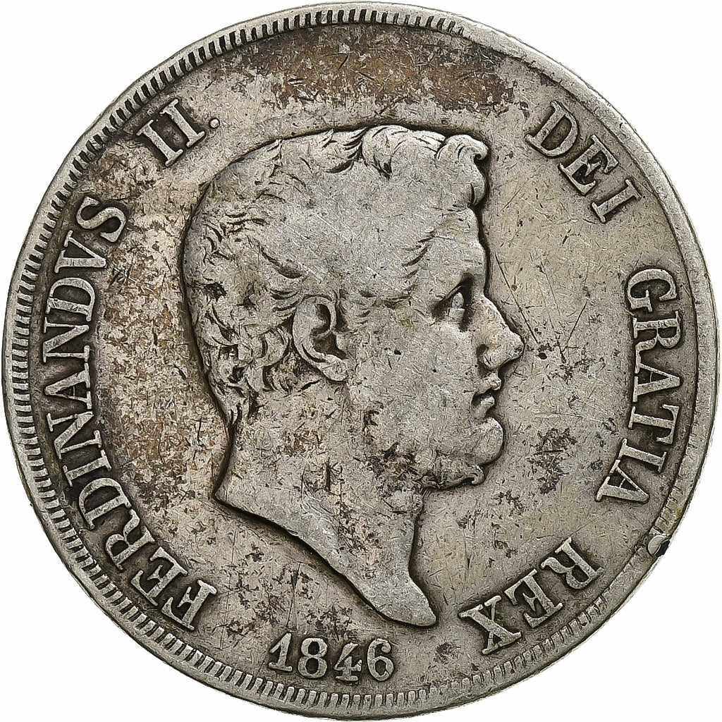 Italie, Ferdinando II, 120 Grana, 1846, Naples, Argent, TB+, KM:370