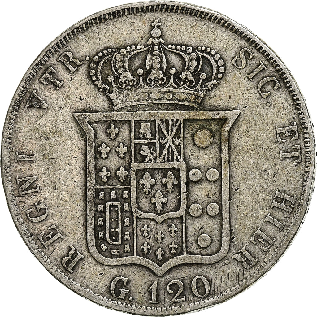 Italie, Ferdinando II, 120 Grana, 1846, Naples, Argent, TB+, KM:370