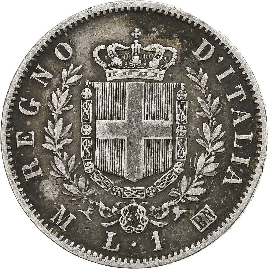 Italia, Vittorio Emanuele II, Lira, 1863, Milan, Argento, MB+, KM:5a.1