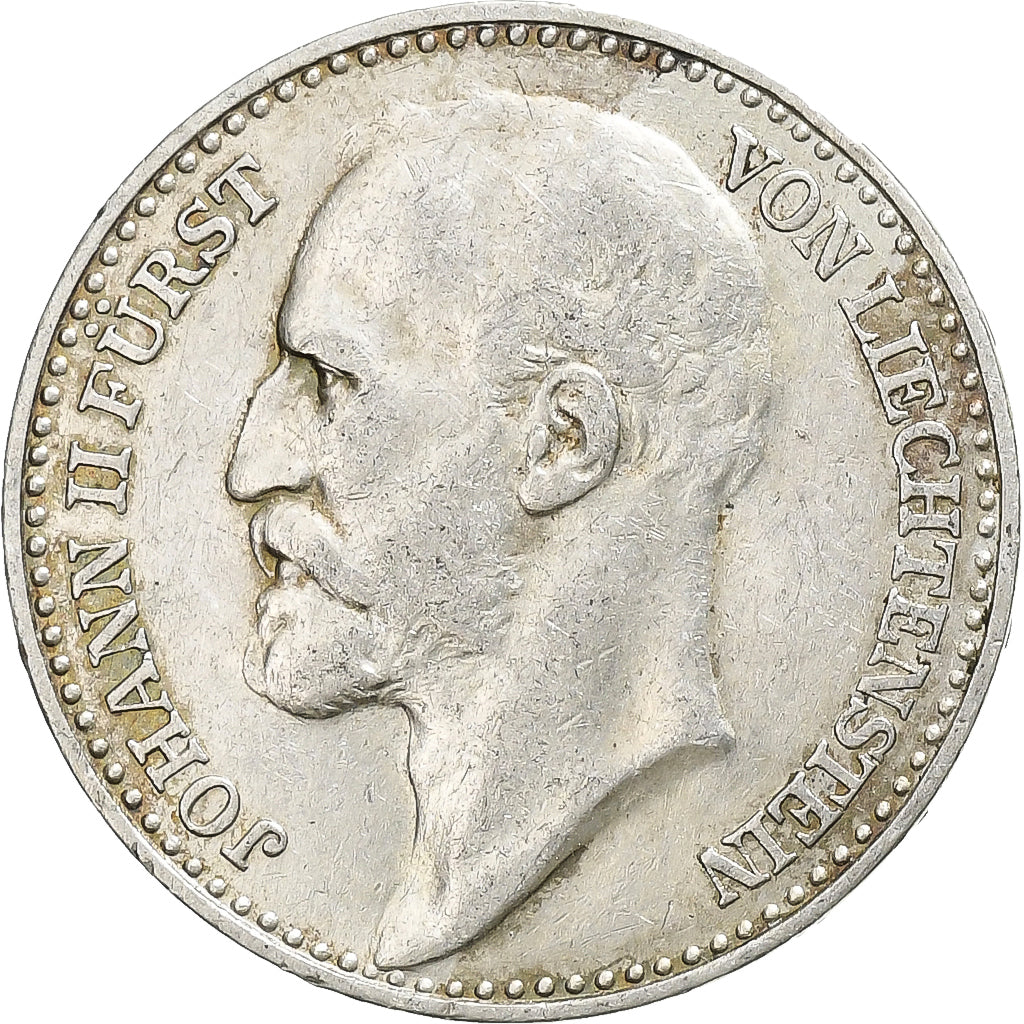 LIECHTENSTEIN, Krone, 1904, KM #2, AU(55-58), Silver, 23, 4.98