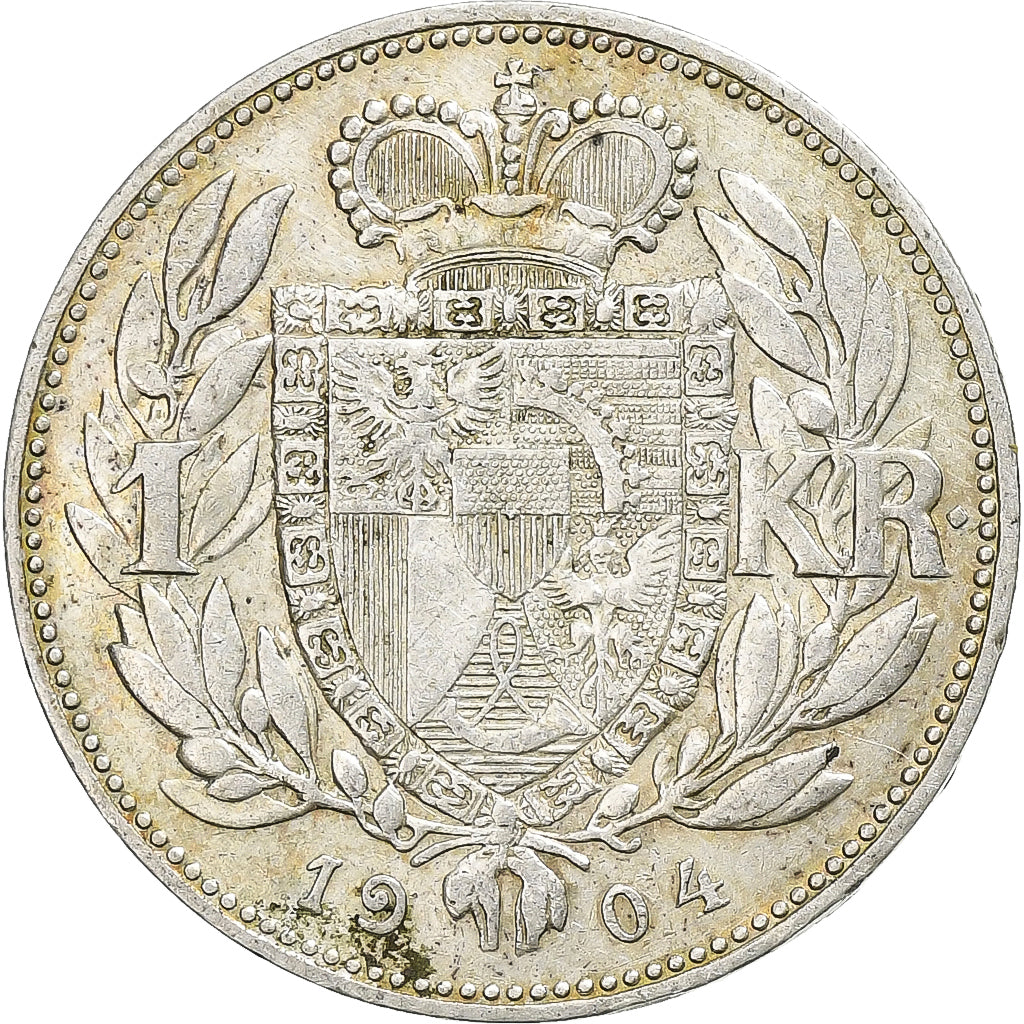 LIECHTENSTEIN, Krone, 1904, KM #2, AU(55-58), Silver, 23, 4.98