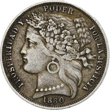 Coin, Peru, Peseta, 1880, Lima, AU(50-53), Silver, KM:200.1