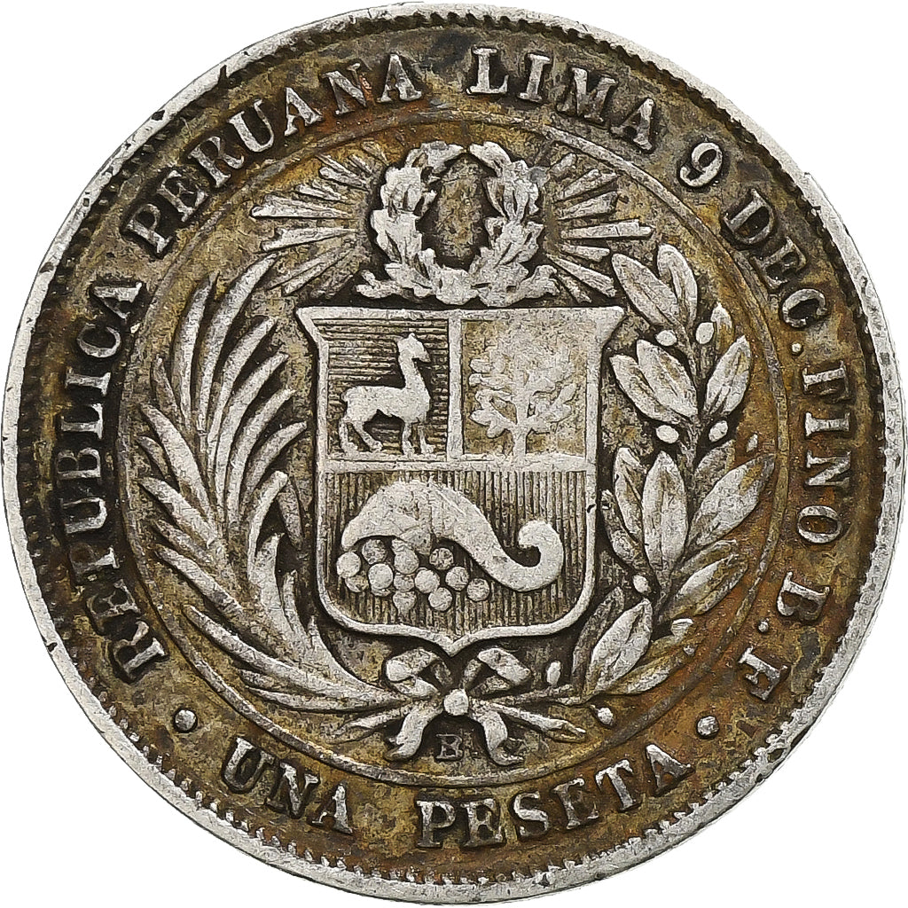 Coin, Peru, Peseta, 1880, Lima, AU(50-53), Silver, KM:200.1
