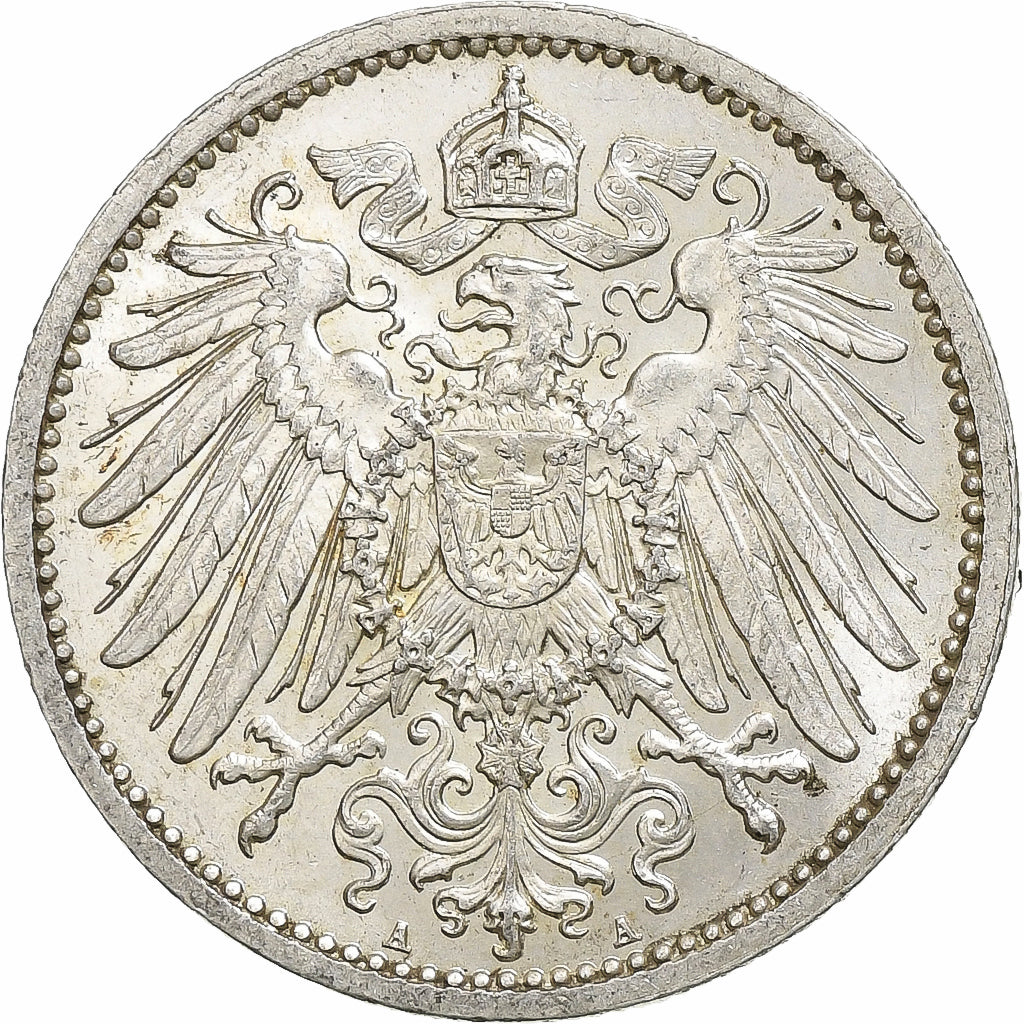 NIEMCY - IMPERIUM, Wilhelm II, Mark, 1910, Berlin, Srebro, AU(50-53), KM:14