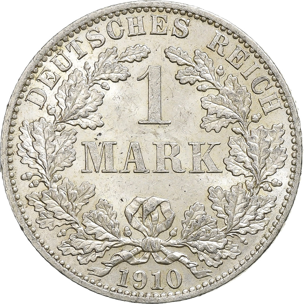 NIEMCY - IMPERIUM, Wilhelm II, Mark, 1910, Berlin, Srebro, AU(50-53), KM:14