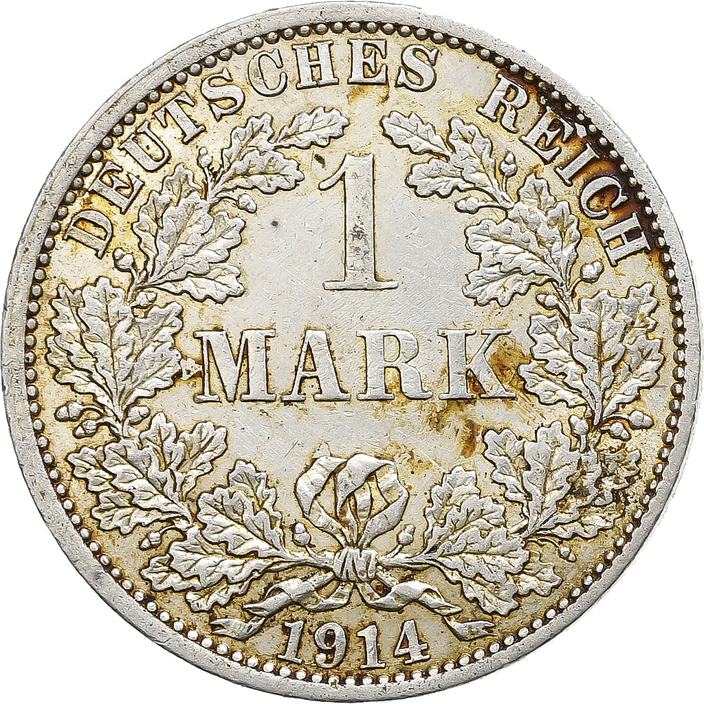 GERMANY - EMPIRE, Wilhelm II, Mark, 1914, Berlin, Silver, EF(40-45), KM:14