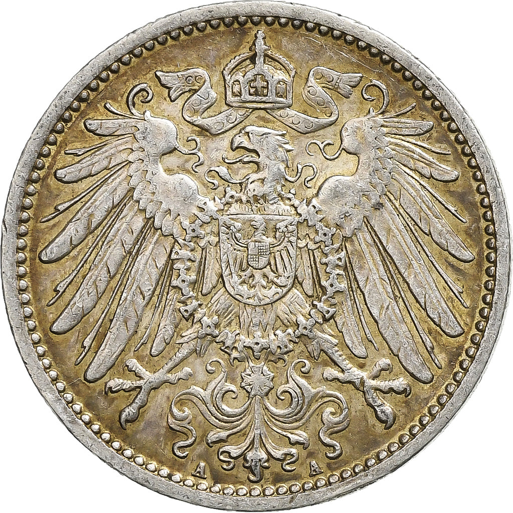 GERMANY - EMPIRE, Wilhelm II, Mark, 1914, Berlin, Silber, SS, KM:14