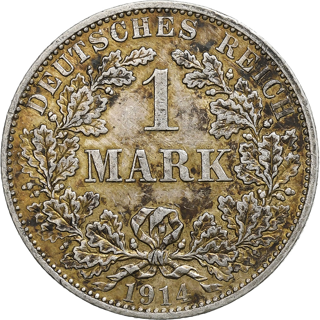 NIEMCY - IMPERIUM, Wilhelm II, Mark, 1914, Berlin, Srebro, EF(40-45), KM:14