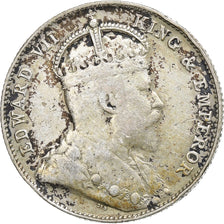 Straits Settlements, Edward VII, 20 Cents, 1910, Bombay, Silver, VF(20-25)