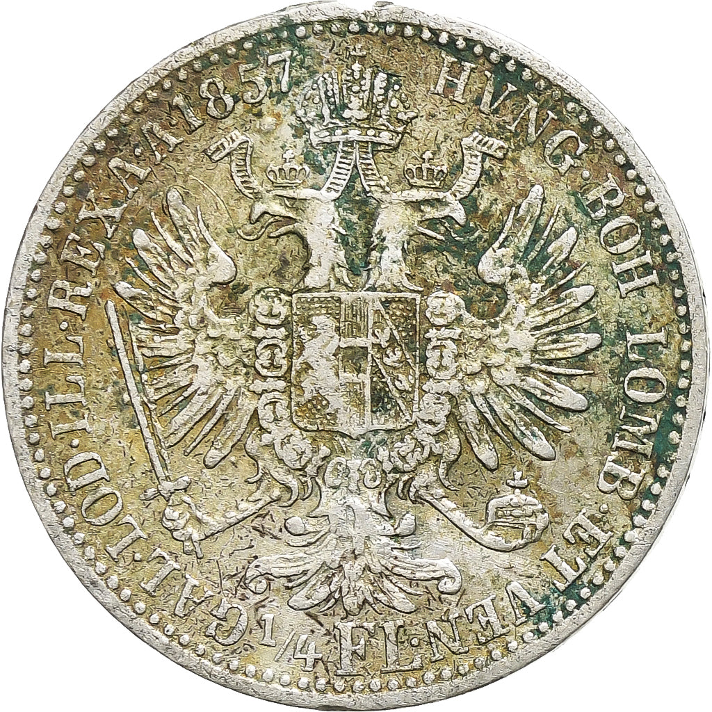 Austria, Franz Joseph I, 1/4 Florin, 1857, Vienna, Silver, EF(40-45), KM:2213