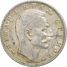 Coin, Serbia, Peter I, Dinar, 1915, Paris, EF(40-45), Silver, KM:25.3