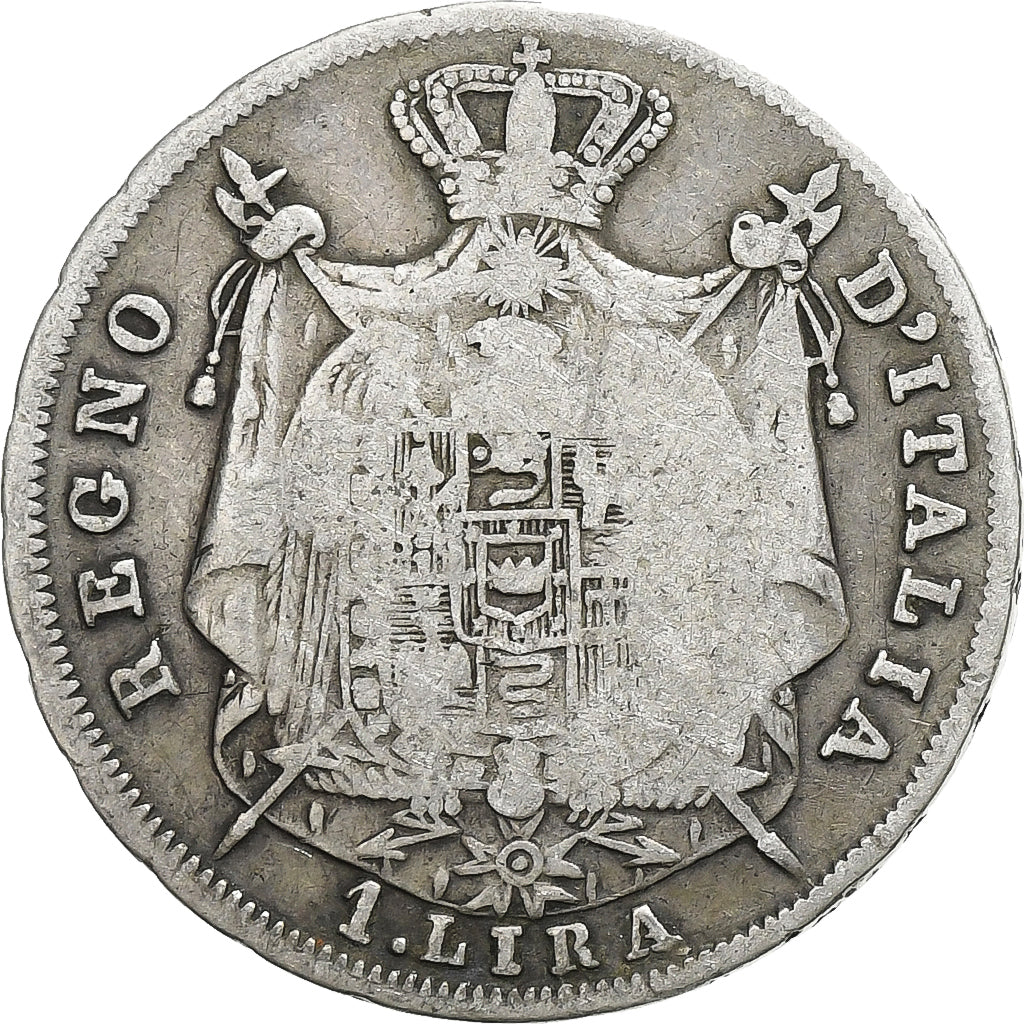 États italiens, KINGDOM OF NAPOLEON, Napoléon I, Lira, 1811, Bologne, Argent