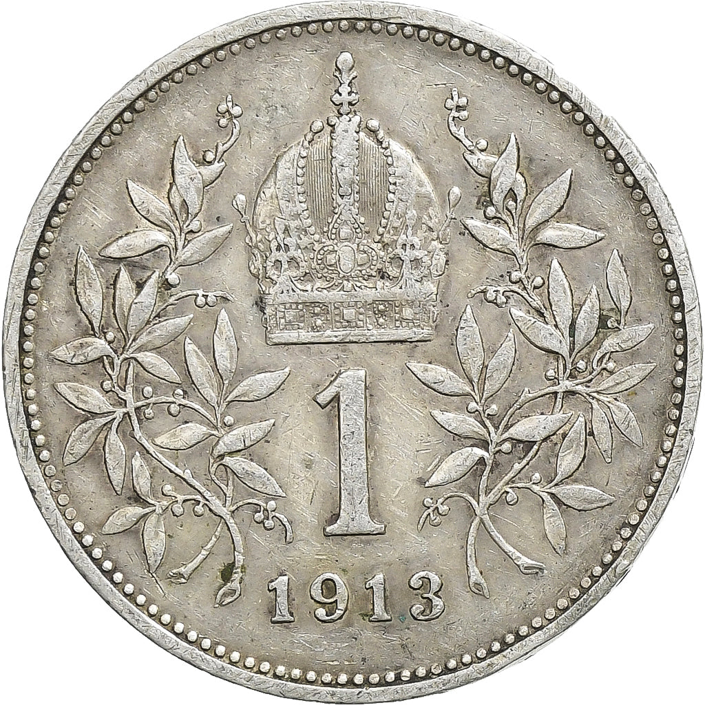 Coin, Austria, Franz Joseph I, Corona, 1913, AU(50-53), Silver, KM:2820