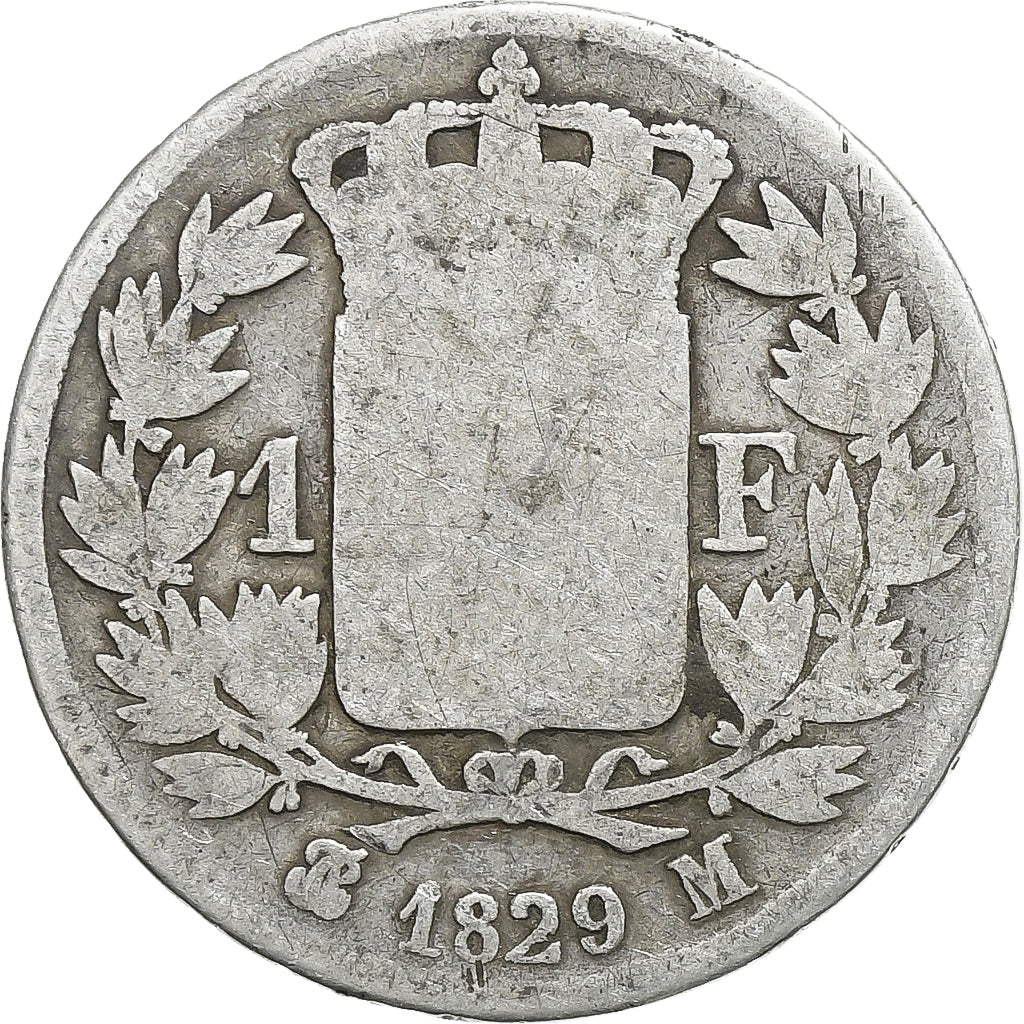 Francia, Franc, Charles X, 1829, Toulouse, Plata, BC, KM:724.10