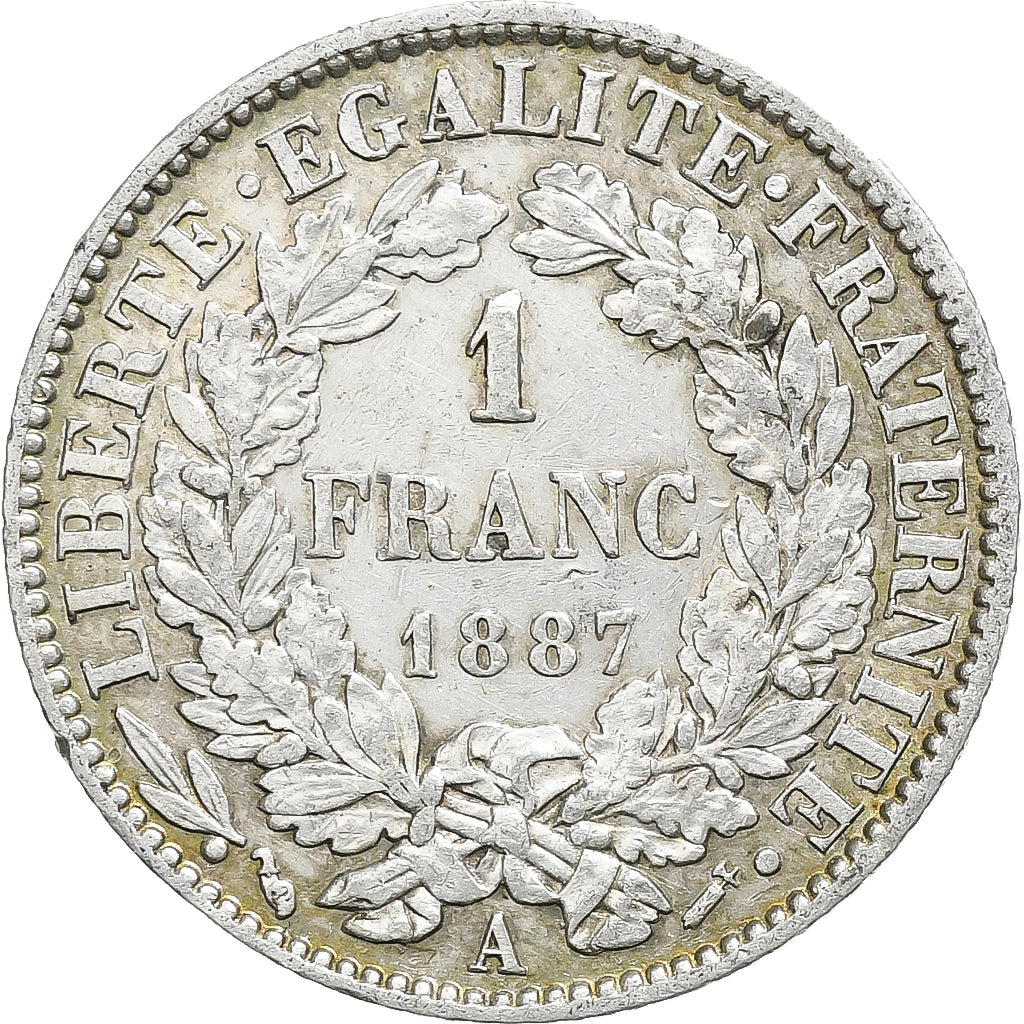 Münze, Frankreich, Cérès, Franc, 1887, Paris, SS, Silber, KM:822.1