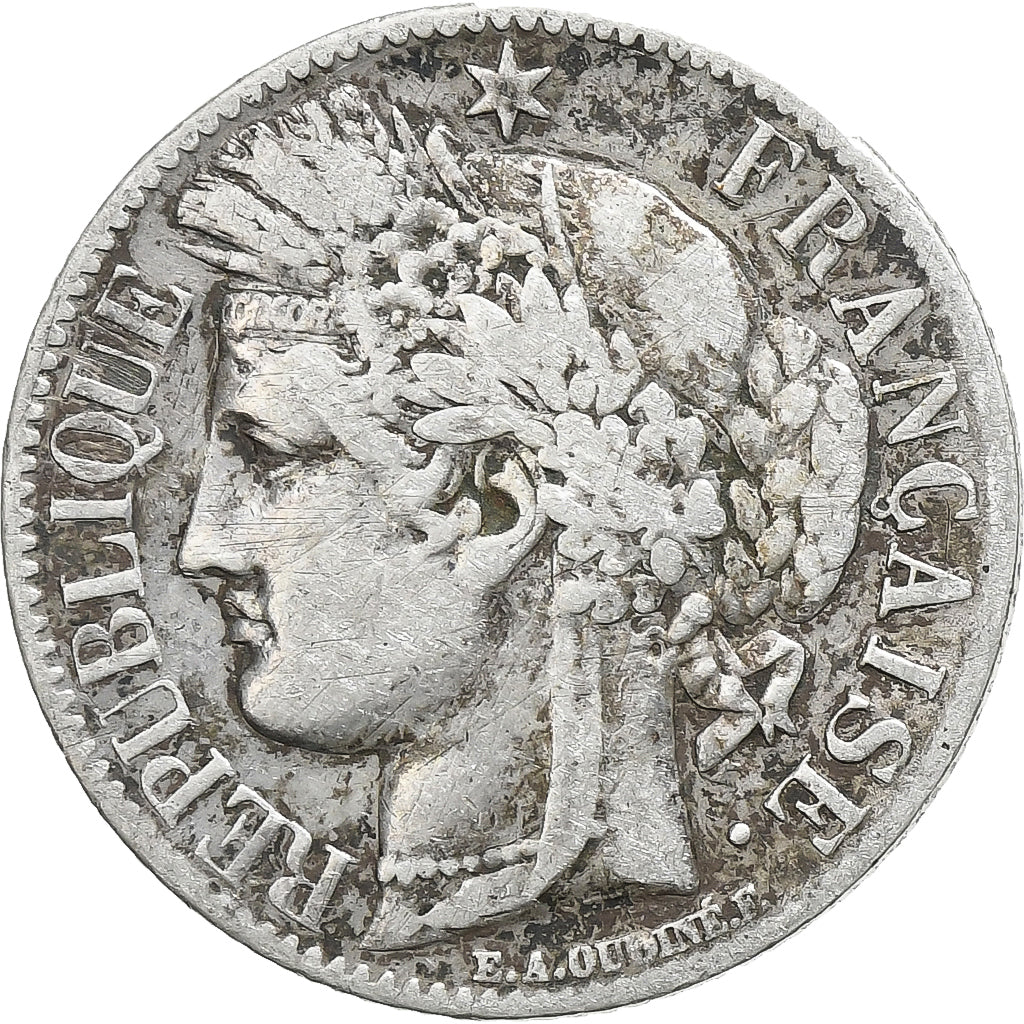 Francia, Franc, Cérès, 1851, Paris, Plata, BC+, Gadoury:457, KM:759.1