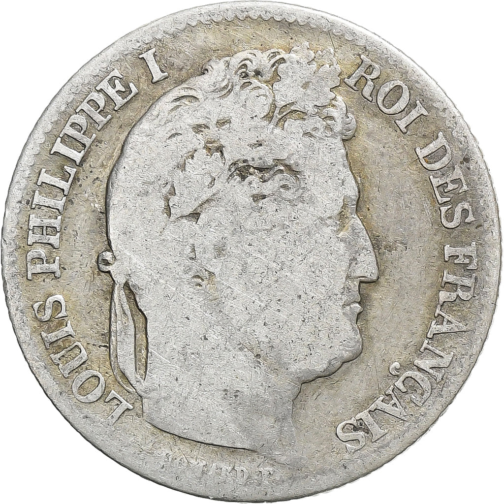 FRANCE, Louis-Philippe, 1 Franc, 1841, Lille, VF(20-25), Silver, Gadoury #453,..