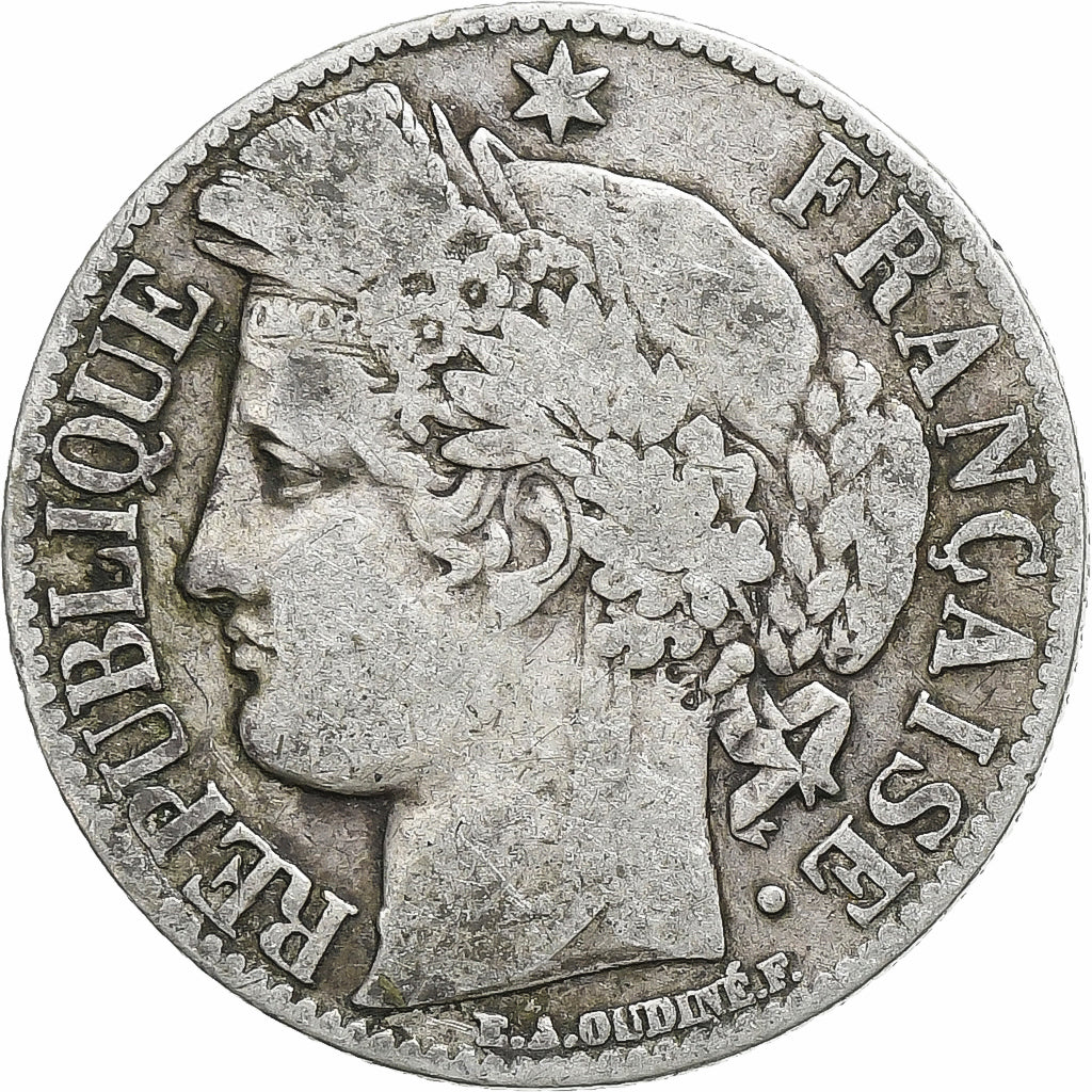 Munten, Frankrijk, Cérès, 1 Franc, 1872, Paris, FR+, Zilver, KM:822.1