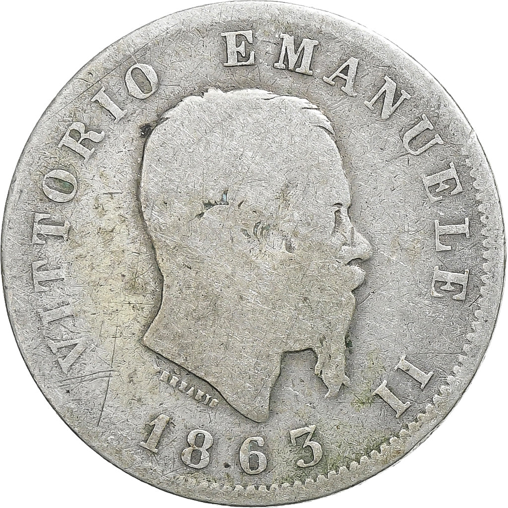 Italy, Vittorio Emanuele II, Lira, 1863, Milan, Silver, F(12-15), KM:15.1