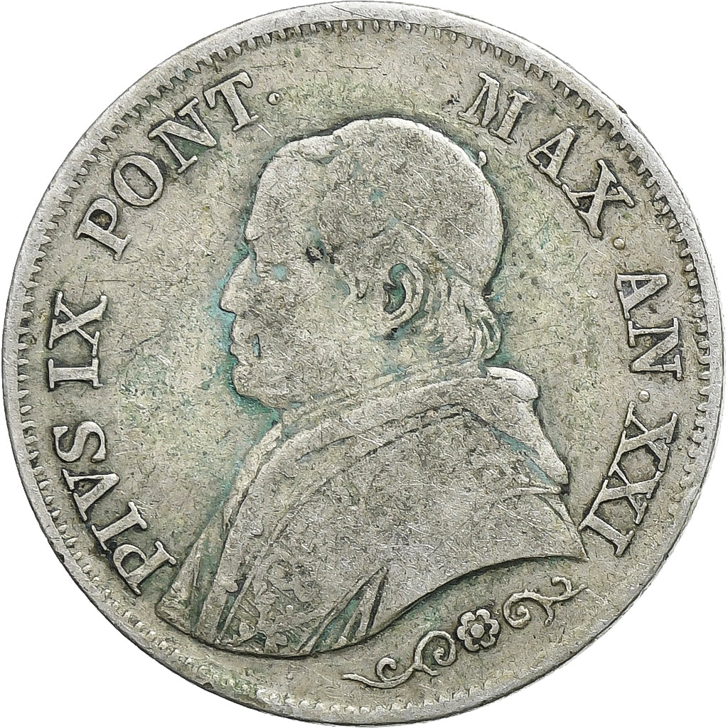 Monnaie, États italiens, PAPAL STATES, Pius IX, Lira, 1866-XXI, Roma, TB+