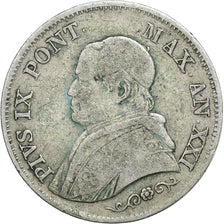 Monnaie, États italiens, PAPAL STATES, Pius IX, Lira, 1866-XXI, Roma, TB+
