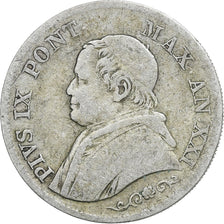 Coin, ITALIAN STATES, PAPAL STATES, Pius IX, Lira, 1866-XXI, Roma, VF(30-35)