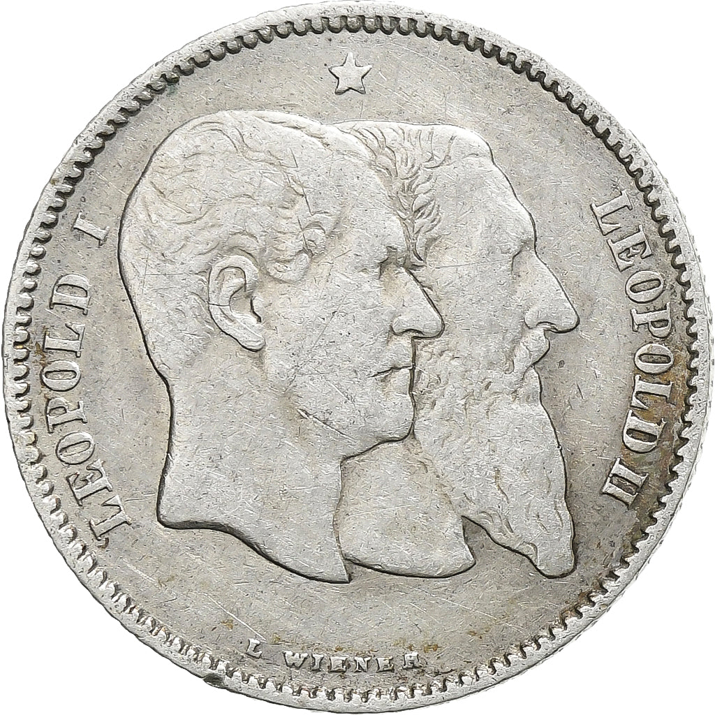Belgium, Leopold II, Franc, 1880, Brussels, Silver, VF(30-35), KM:38