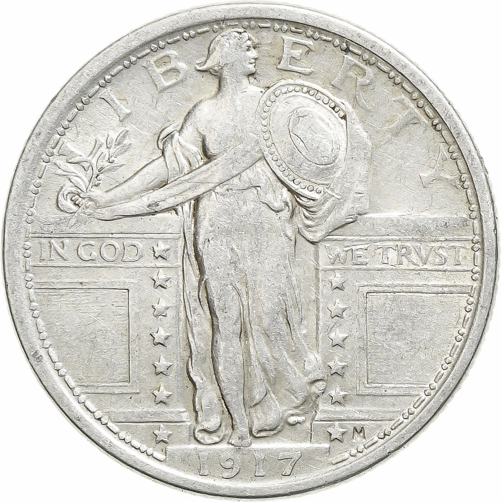 United States, Quarter, 1917, Philadelphia, Silver, EF(40-45), KM:145