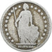 Svizzera, Franc, 1880, Bern, MB+, Argento, KM:24