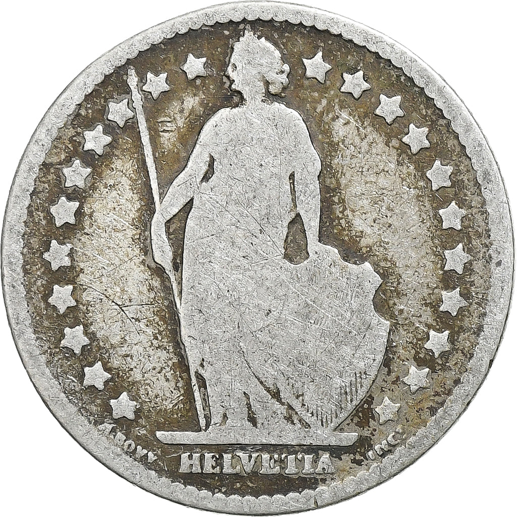 Schweiz, Franc, 1880, Bern, VF(30-35), Silver, KM:24